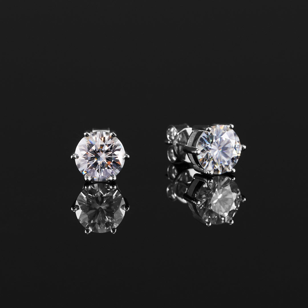 925 STERLING SILVER ROUND CUT MOISSANITE EARRING