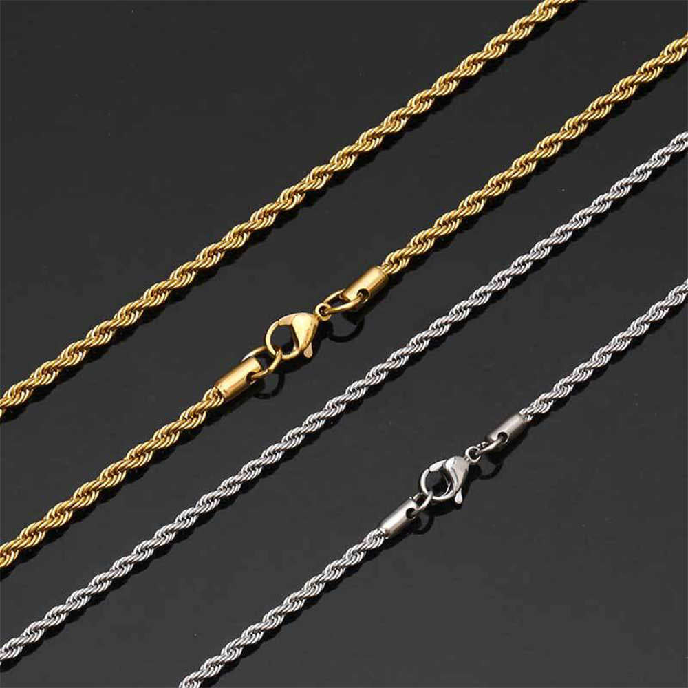 3MM ROPE CHAIN IN WHITE GOLD AND YELLOW GOLD