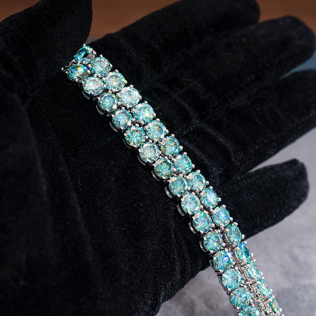 5mm Blue Moissanite Tennis Bracelet