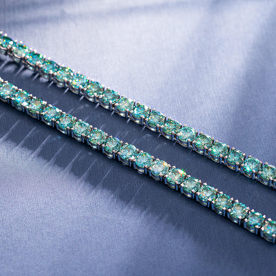 5mm Blue Moissanite Tennis Bracelet