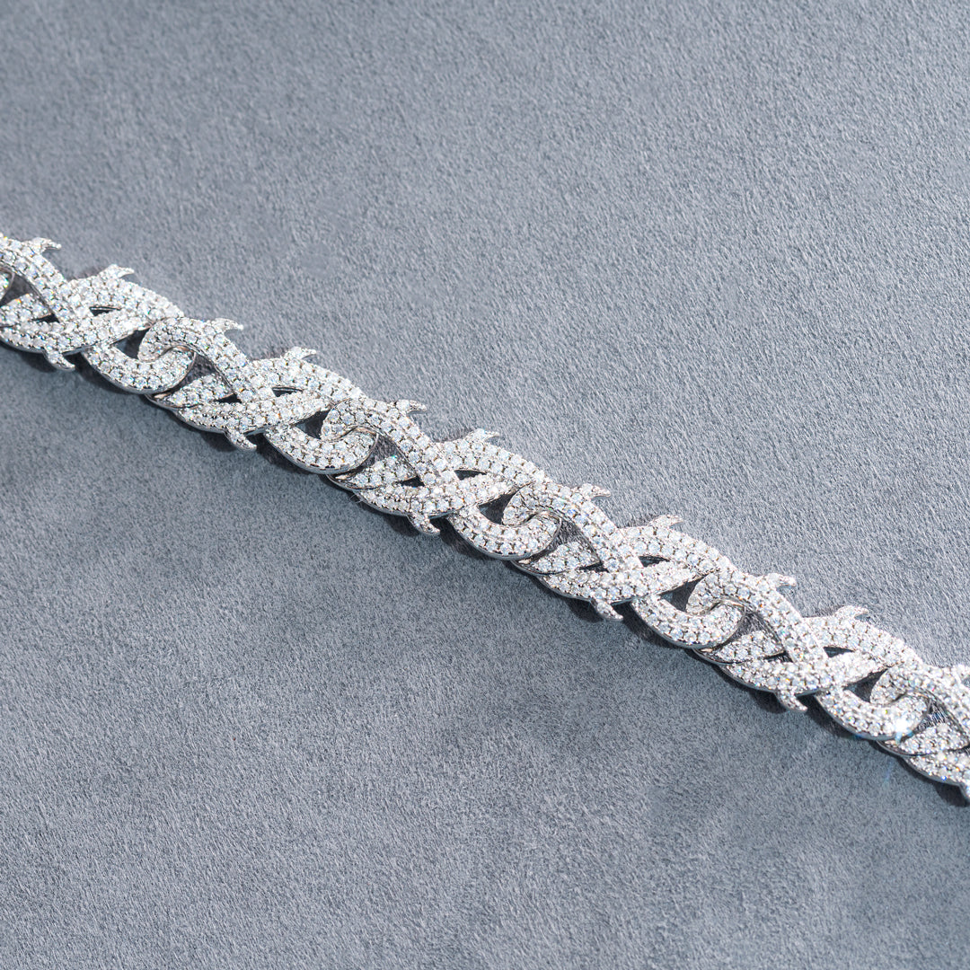 10mm Moissanite Crown of Thorns Chain