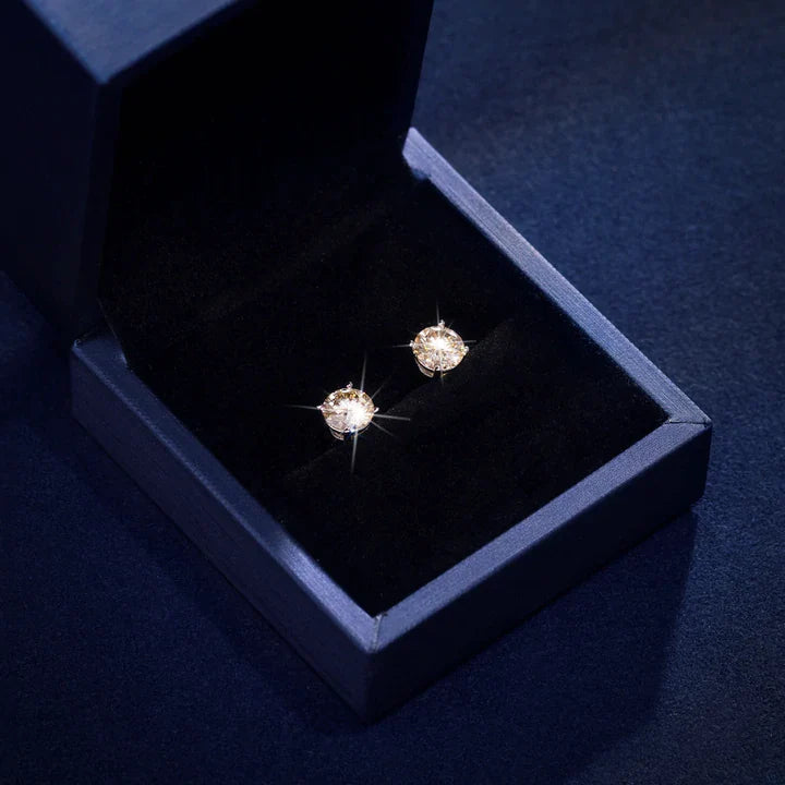 1ct Yellow Moissanite Stud Earrings