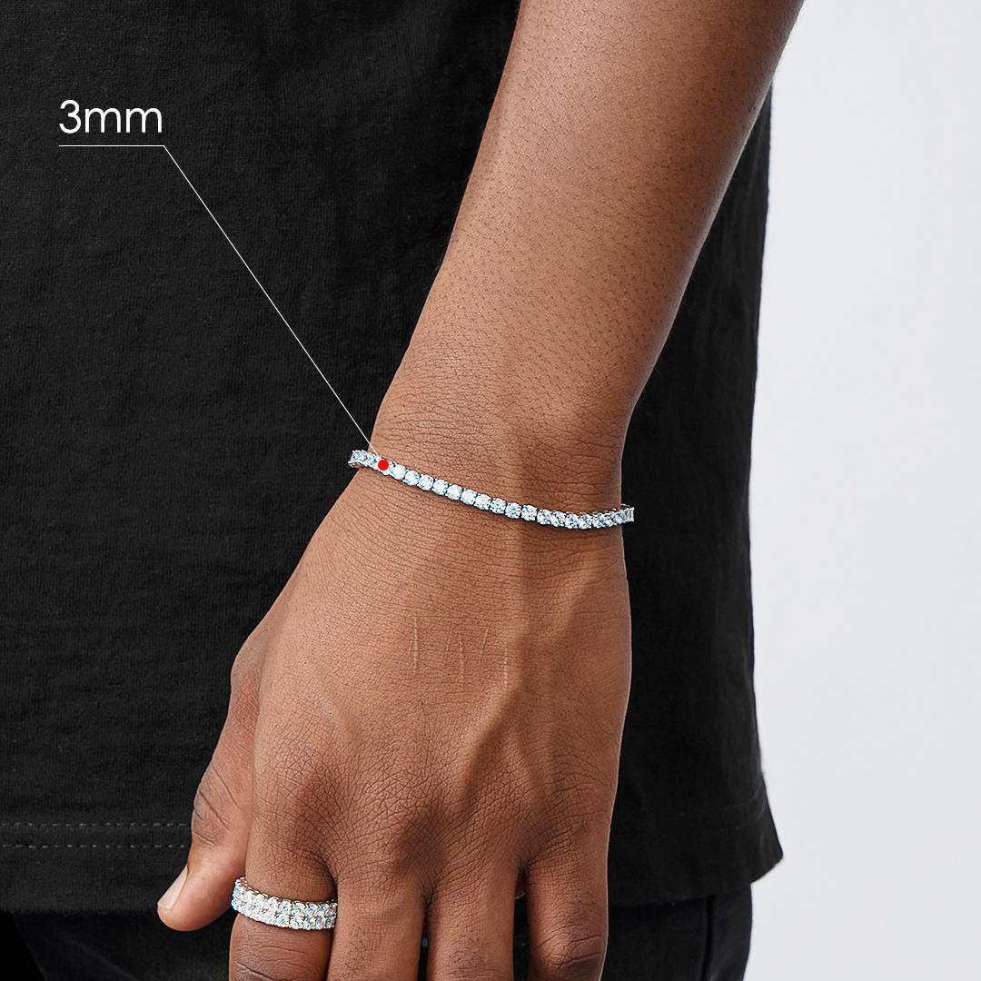 3mm/5mm VVS Moissanite Tennis Bracelet