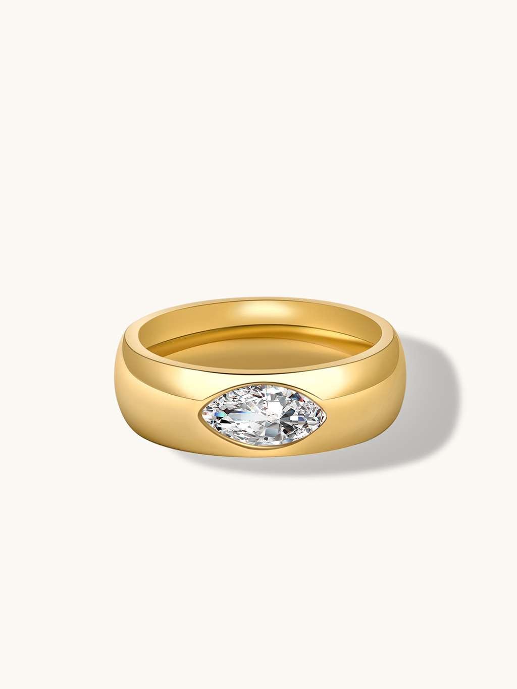 Dorose-Pureness Bold Ring mit Zirkonia Gold-RG-GD225+RG-GD226-1