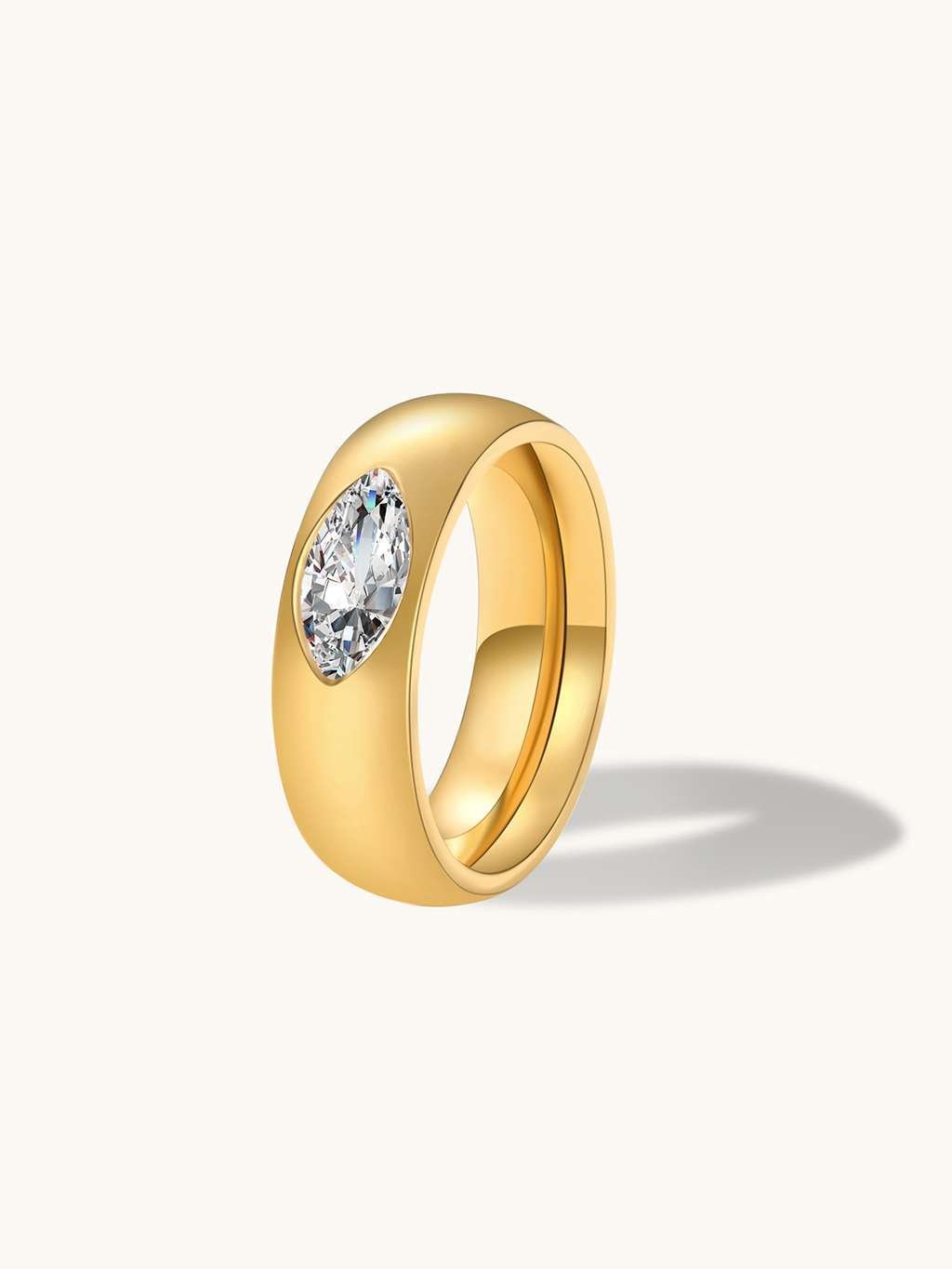 Dorose-Pureness Bold Ring mit Zirkonia Gold-RG-GD225+RG-GD226-2