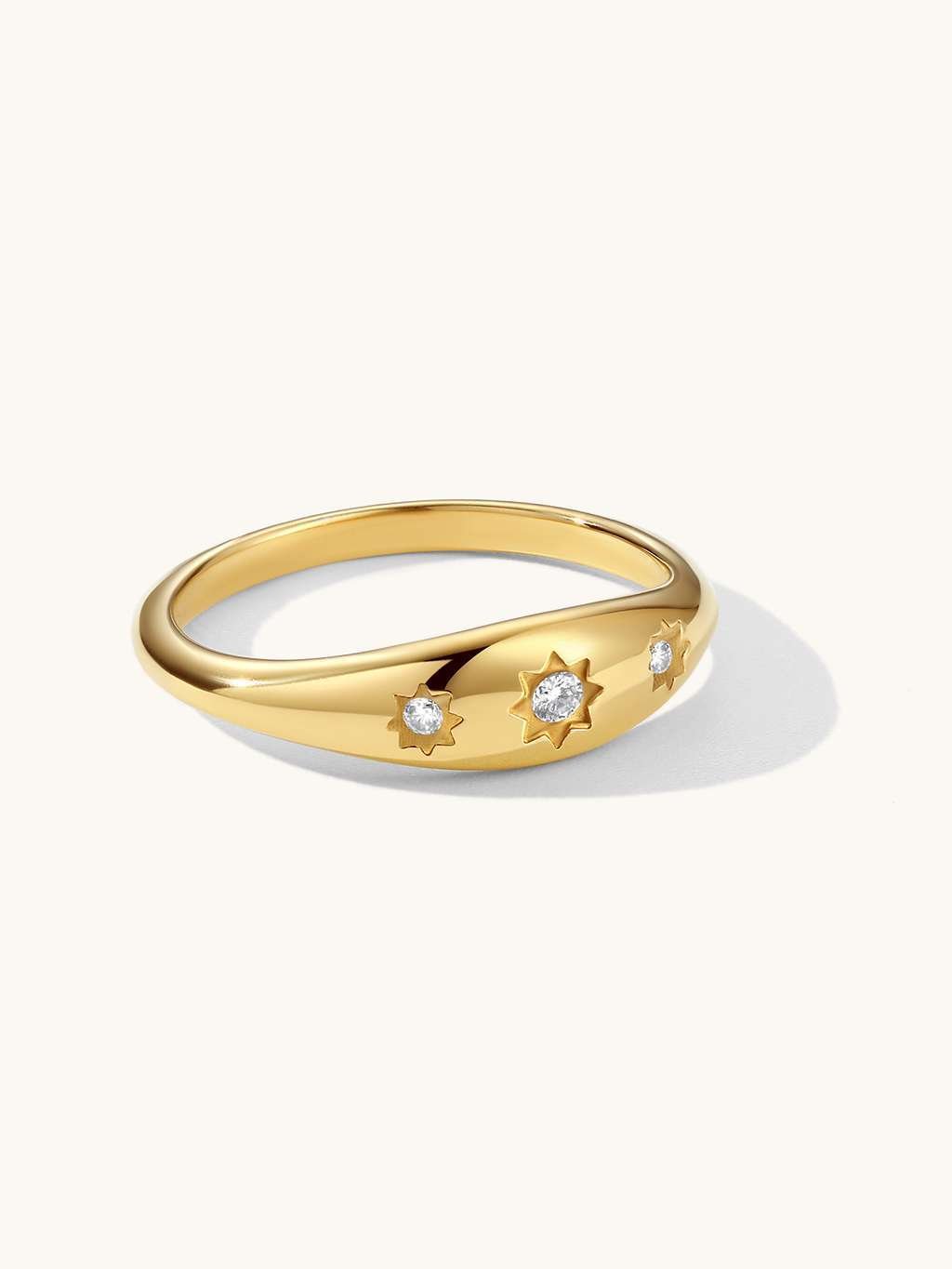 Dorose schmuck-Ring 3-er Zirkonia Gold-RG-GD232+233-a