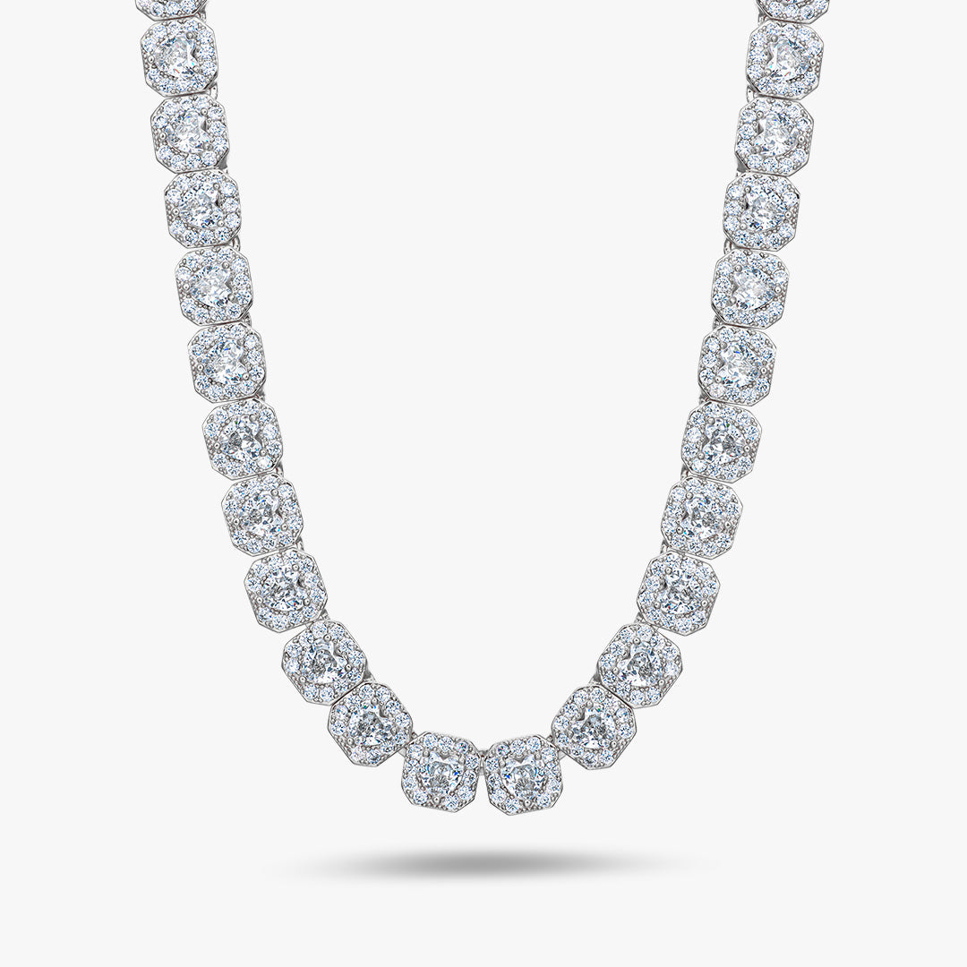 10mm Heart Clustered Tennis Chain