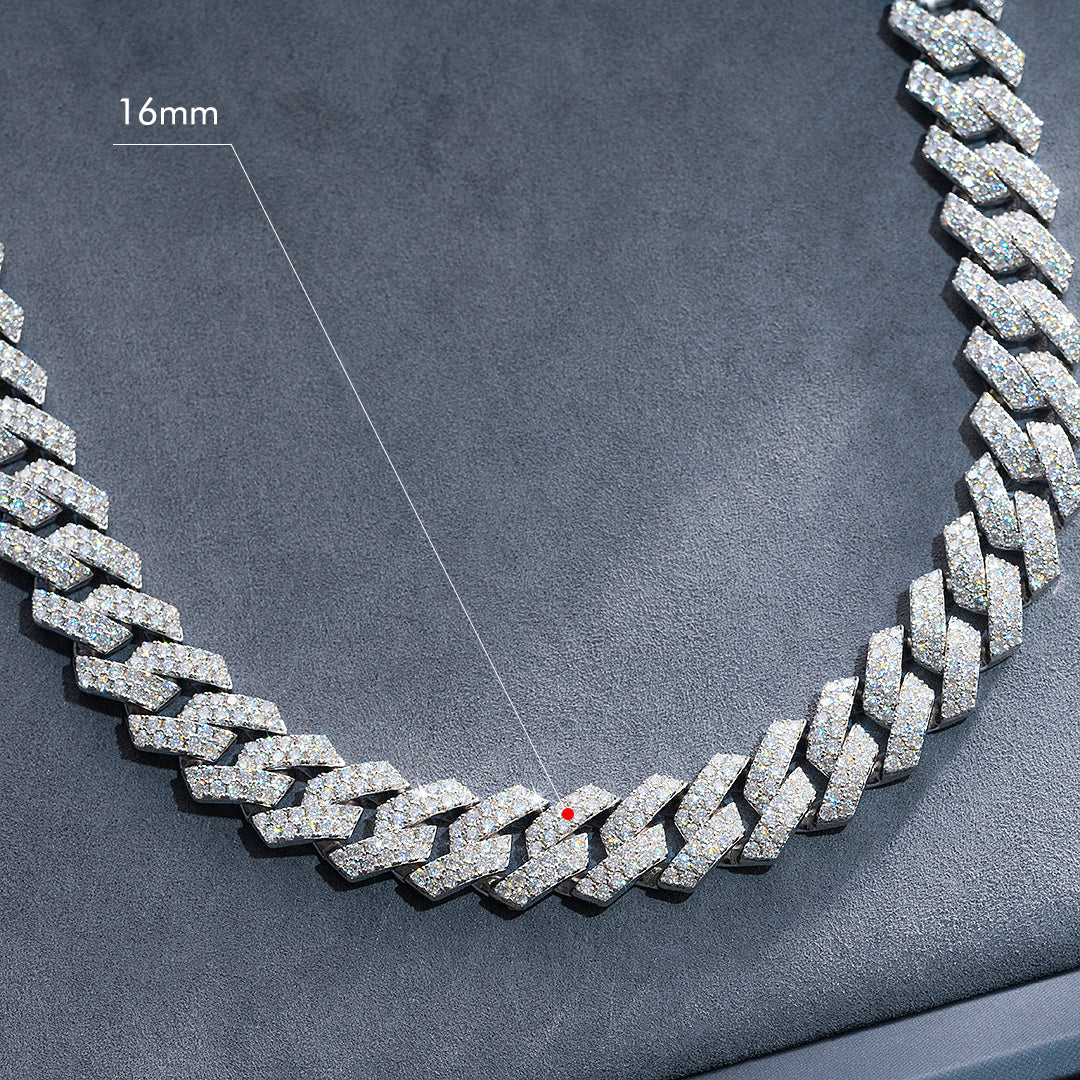 12mm/16mm Moissanite Prong Cuban Link Chain