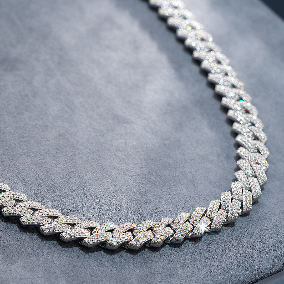 12mm/16mm Moissanite Prong Cuban Link Chain