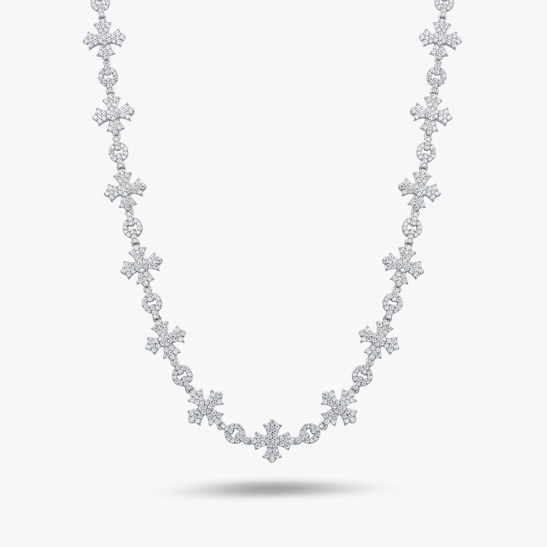 Moissanite S925 Micro Pave Cross Link Chain