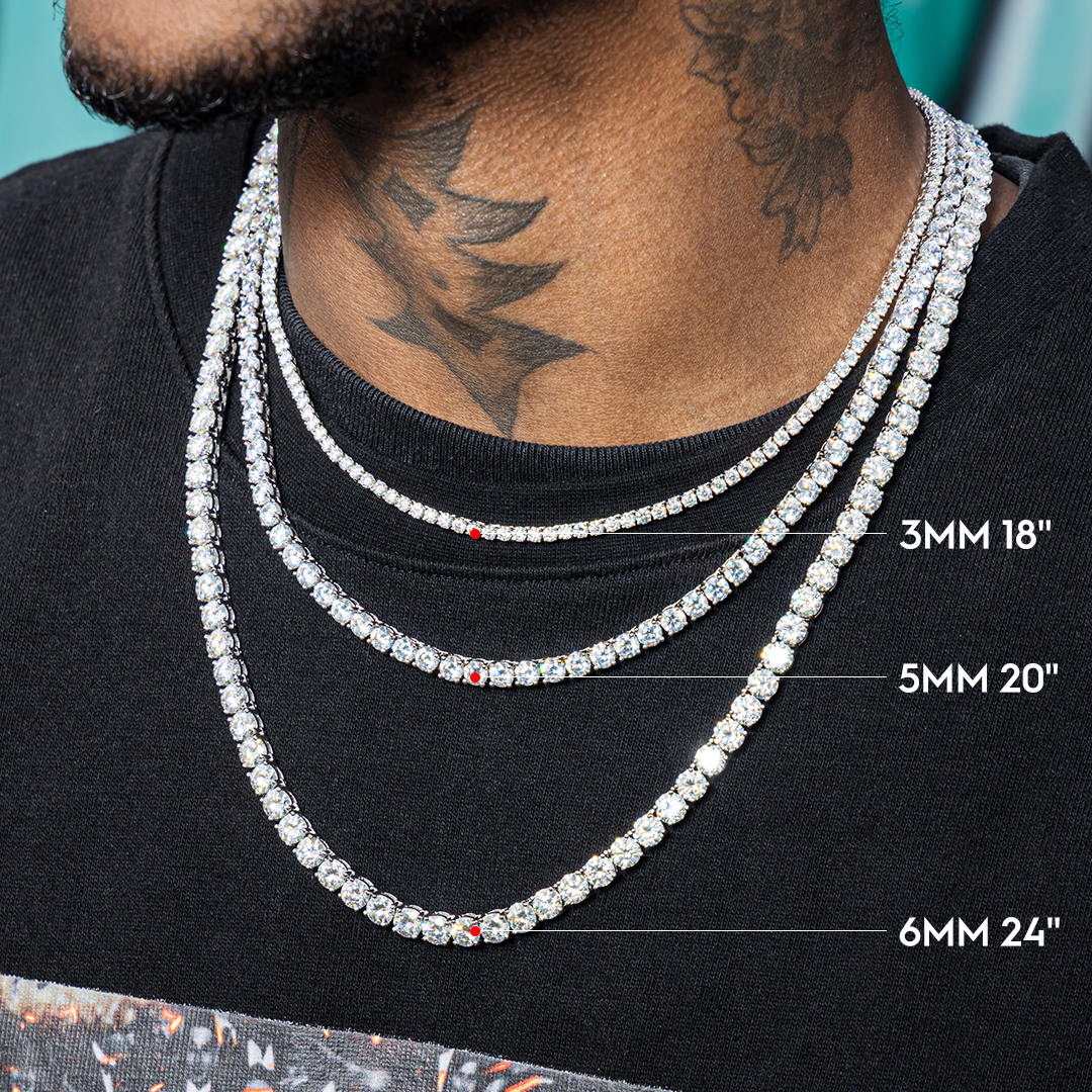 3mm/5mm VVS Moissanite Tennis Chain
