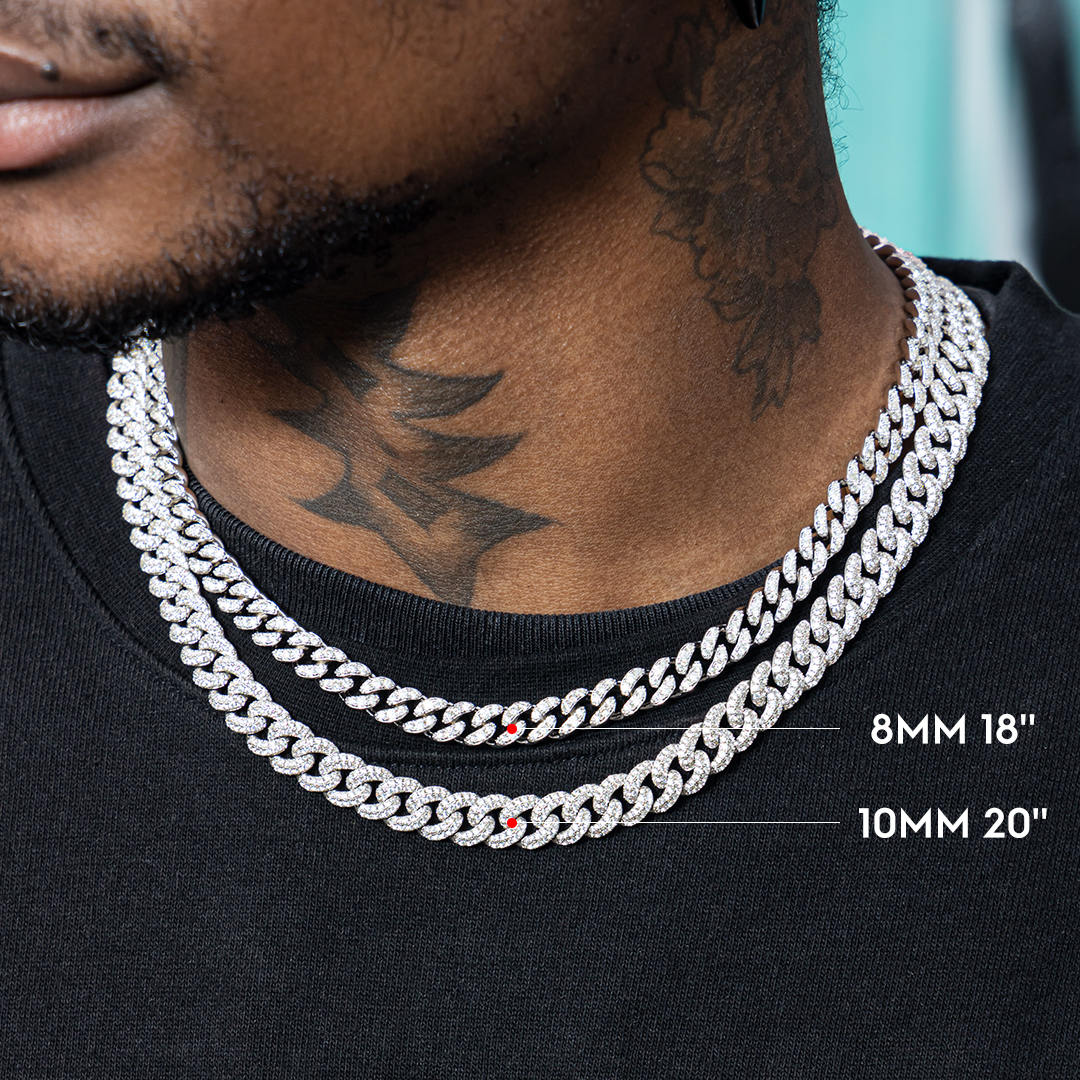 8mm/10mm Moissanite Cuban Link Chain
