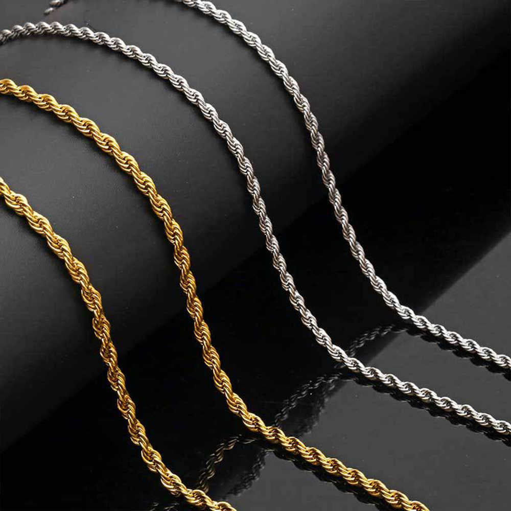 3MM ROPE CHAIN IN WHITE GOLD AND YELLOW GOLD