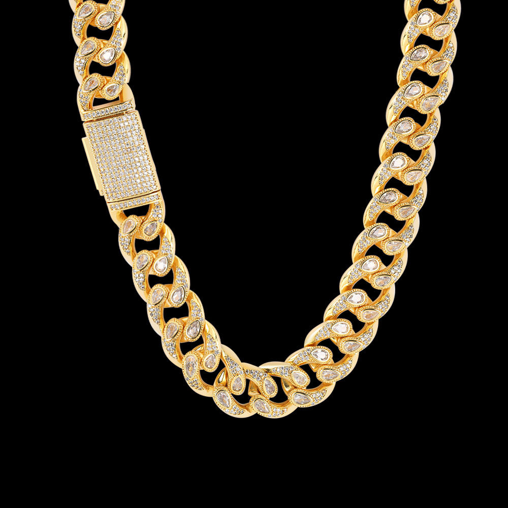 16MM EYE SHAPE CUBAN LINK CHAINS