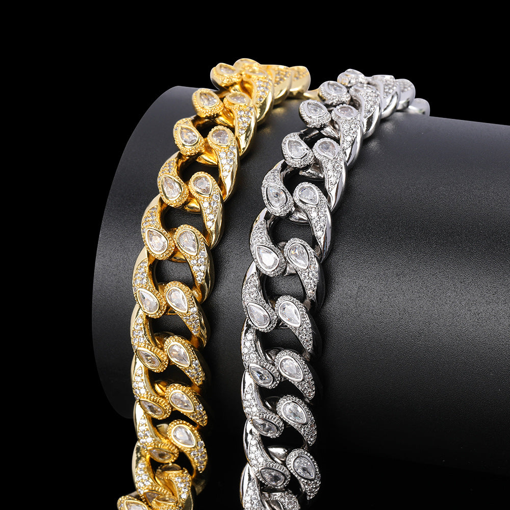 16MM EYE SHAPE CUBAN LINK BRACELET