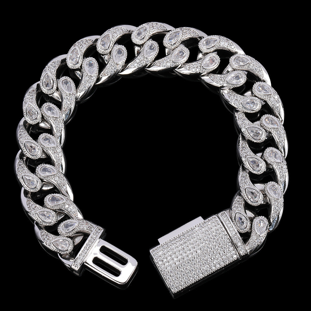 16MM EYE SHAPE CUBAN LINK BRACELET