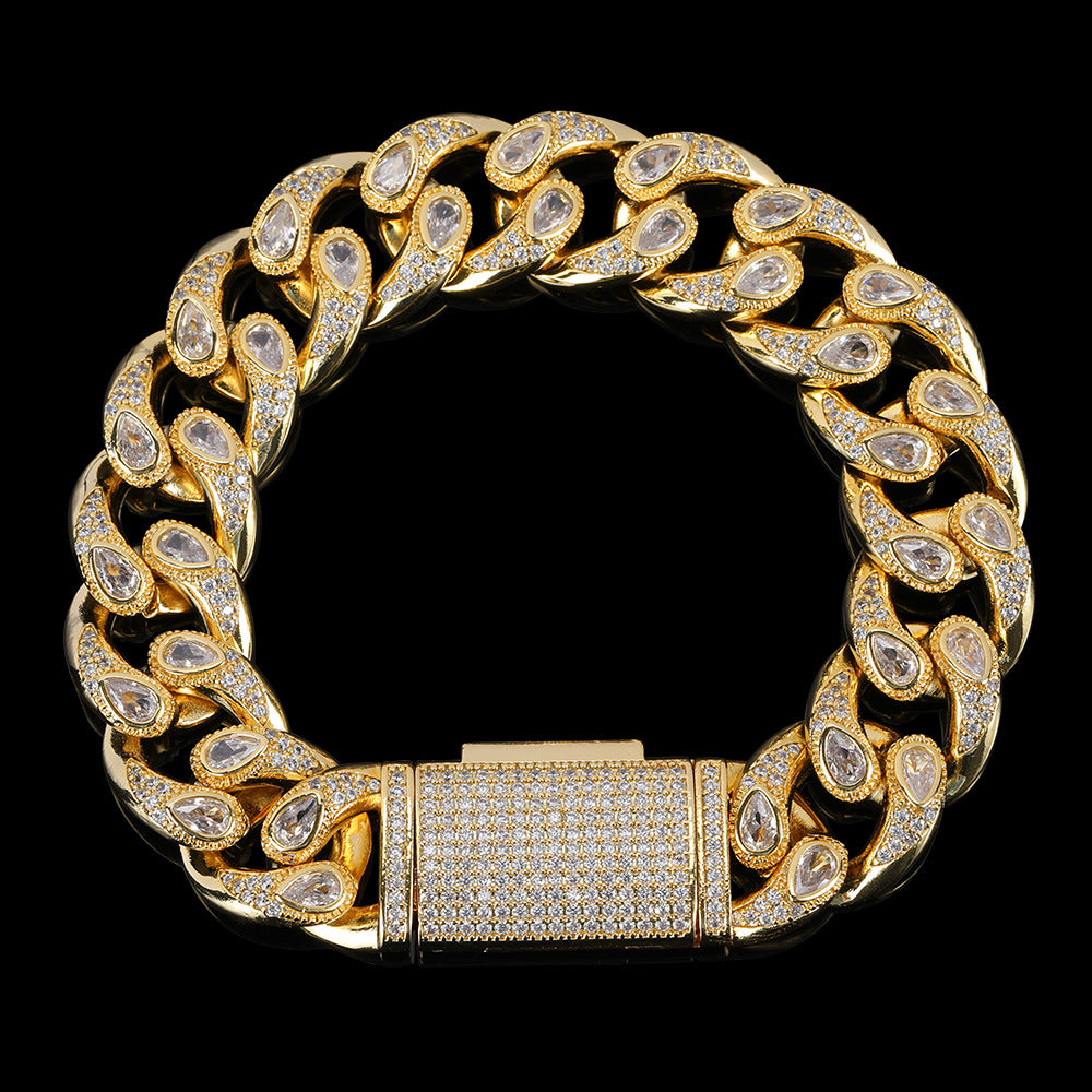 16MM EYE SHAPE CUBAN LINK BRACELET