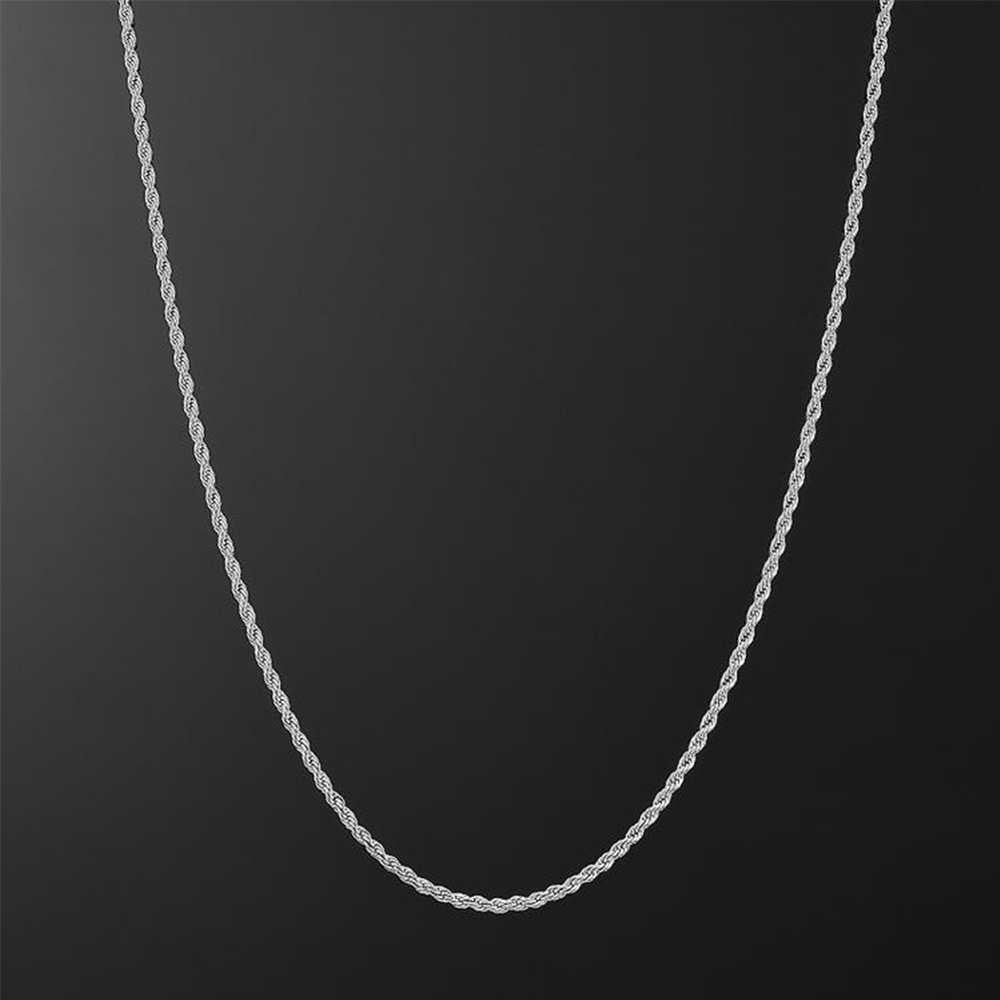 3MM ROPE CHAIN IN WHITE GOLD AND YELLOW GOLD