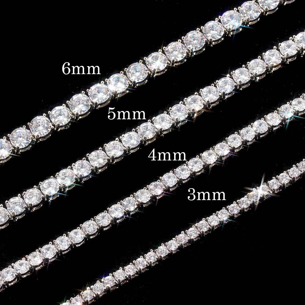 3MM/4MM/5MM/6MM ROUND TENNIS CHAIN IN WHITE GOLD