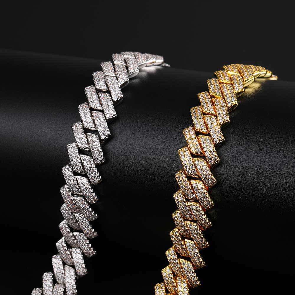 14MM PRONG CUBAN LINK CHAIN IN WHITE GOLD