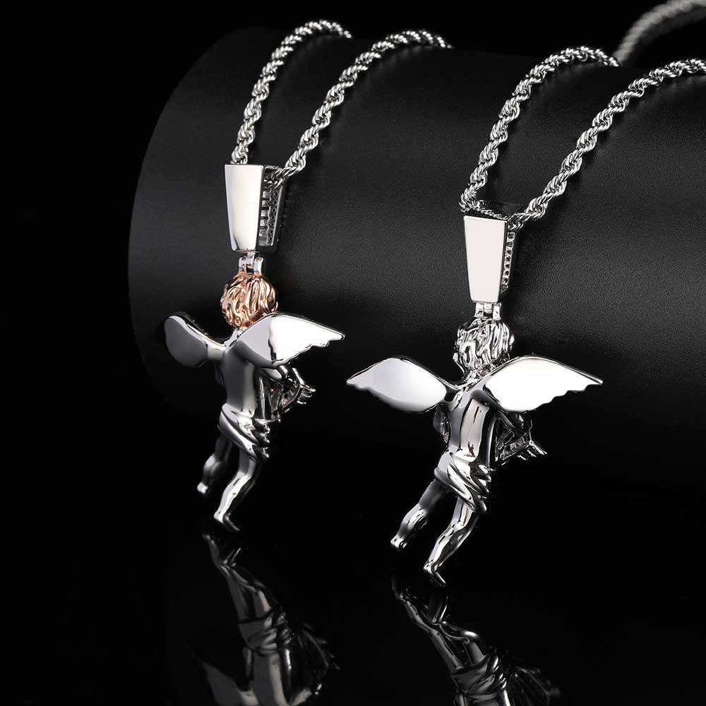 HOLDING WINE BOTTLE ANGEL PENDANT