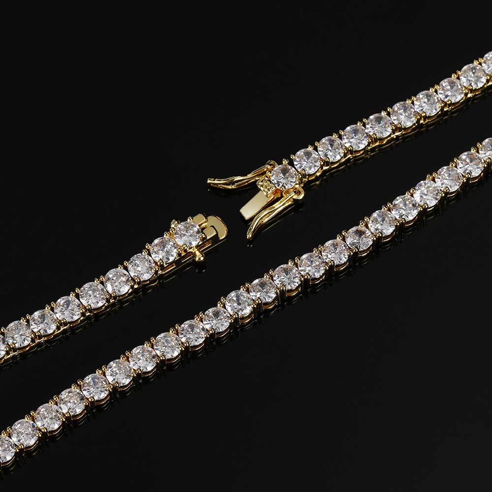 3MM/4MM/5MM/6MM ROUND TENNIS CHAIN IN GOLD