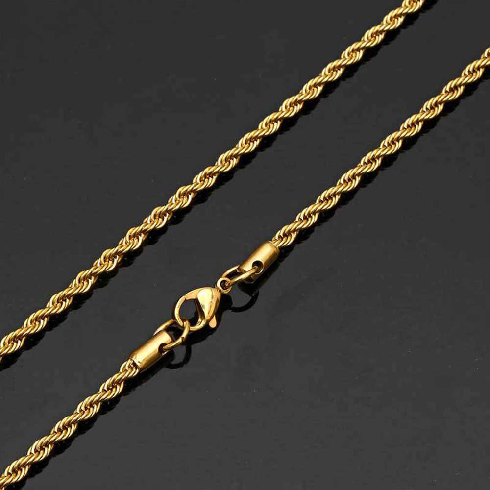 3MM ROPE CHAIN IN WHITE GOLD AND YELLOW GOLD